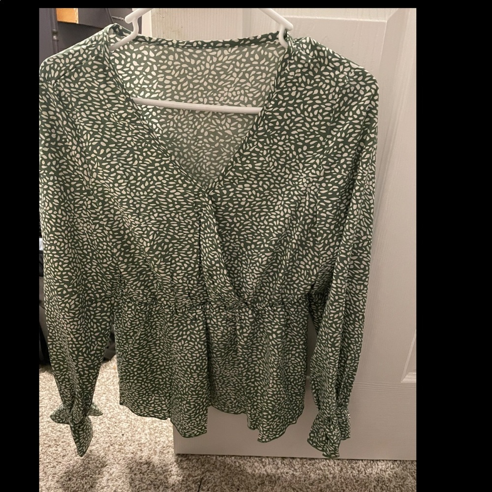 Olive floral top